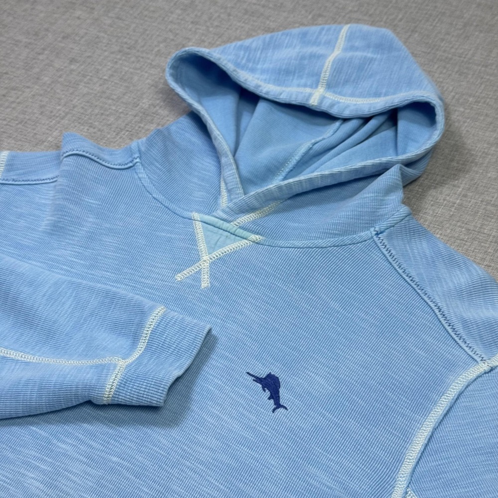 Tommy Bahama Tobago Bay Hoodie Mens Large Blue Pullover Long Sleeve